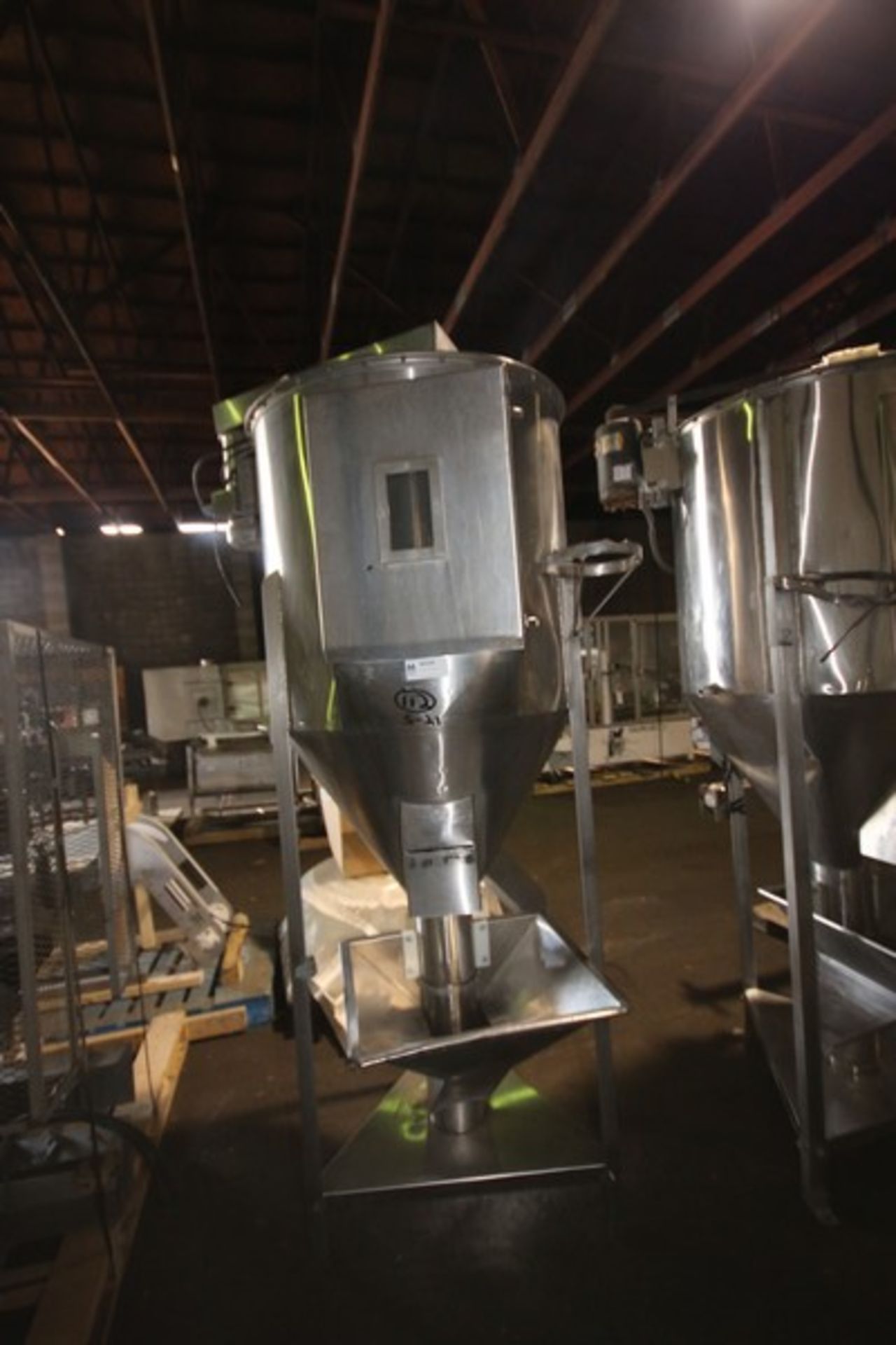 American Extrusion S/S Vertical Meal Mixer, with Cone Bottom & Aprox. 26" W x 23" L Feed Hopper with - Image 4 of 10