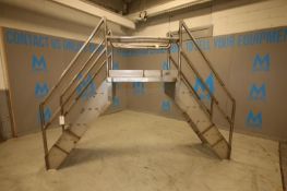 10'L x 30"W x 57"H S/S Conveyor CrossoverPlatform with Handrail & Grated Floor(INV#81394)(