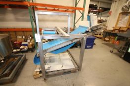 S/S Inclined Conveyor System with (2) Belt Conveyors, (1) 77" L x 19" W & (1) 51" L x 12" W, Both