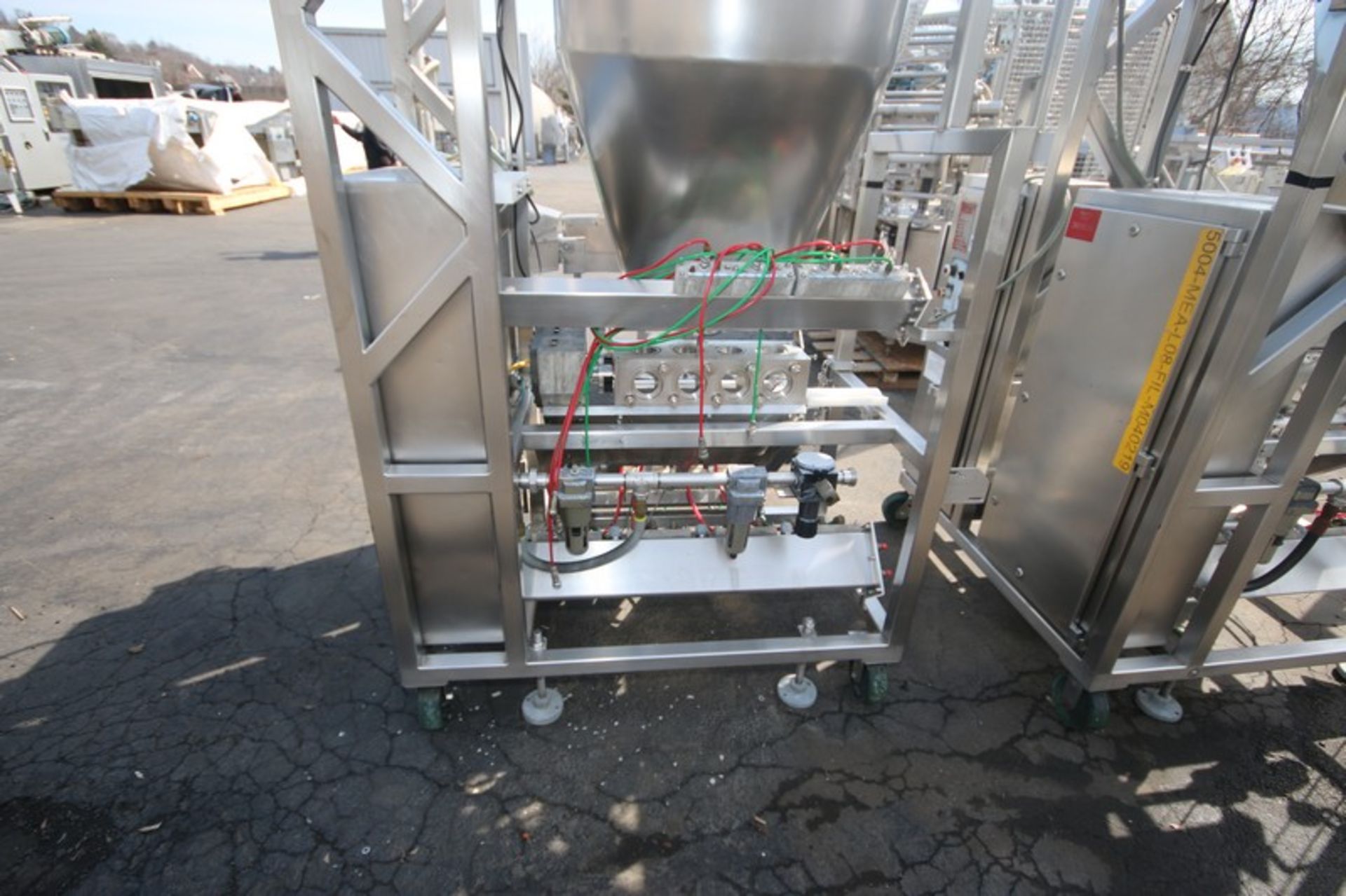 Raque S/S 4-Piston Filler,M/N PF2.5-4, S/N 1000164, with Hopper, 460 Volts, 3 Phase, Mounted on - Image 3 of 9
