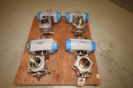 Lot of (4) Jamesbury 4" Pneumatic S/S Ball Valves, Clamp Type (INV#80605)(Located @ the MDG