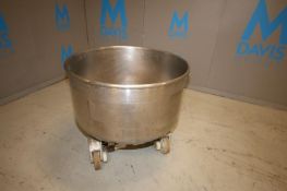 38" W x 21" D S/S Portable Mixing Bowl(INV#81393)(Located @ the MDG Auction Showroom in Pgh., PA)(