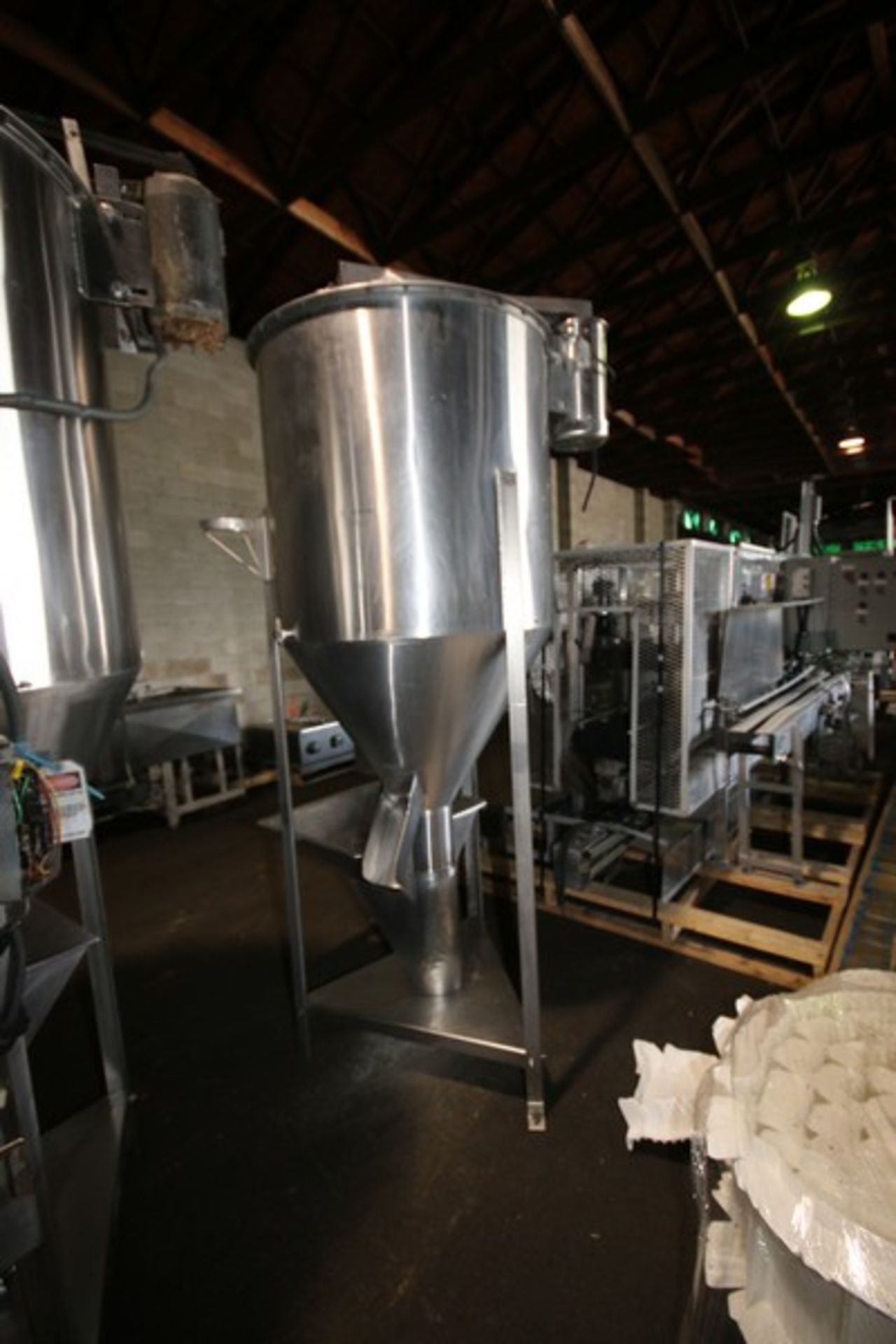 American Extrusion S/S Vertical Meal Mixer, with Cone Bottom & Aprox. 26" W x 23" L Feed Hopper with - Image 9 of 10