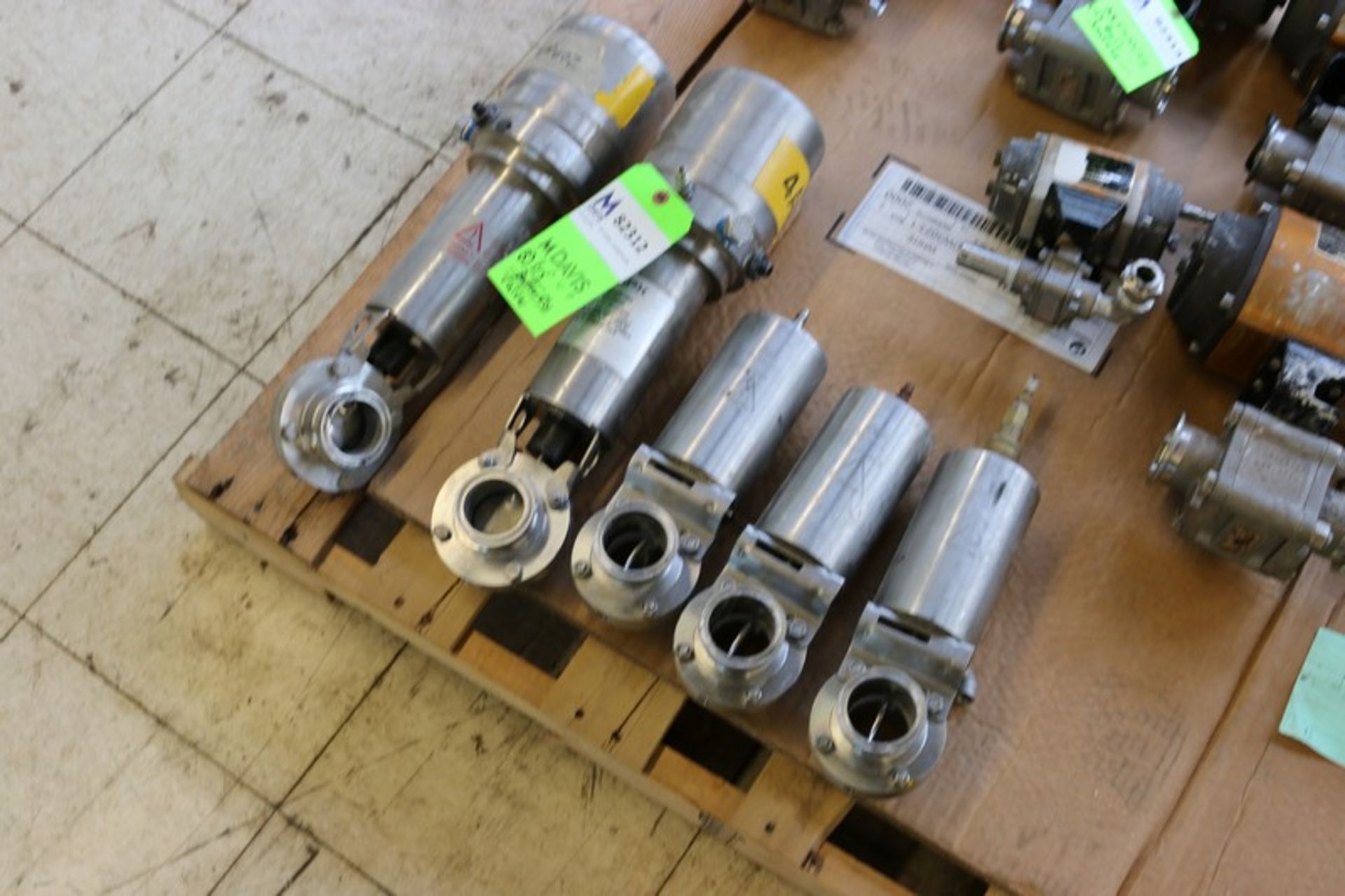 (5) S/S Butterfly Valves, 2-with Control Tops, with 3-Other Pneumatic Valves (INV#82312) ( - Image 2 of 2