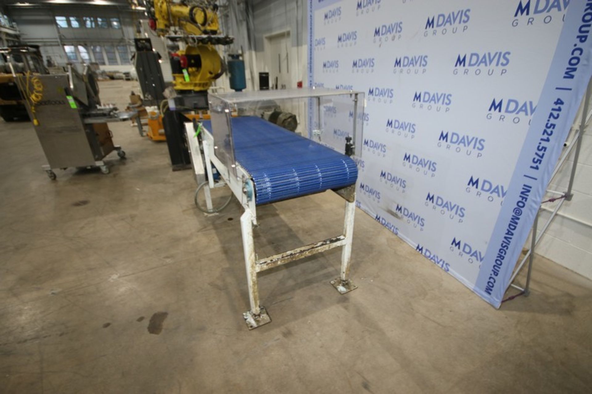 Straight Section of Conveyor, with Aprox. 24" W Blue Interlock Belt, Overall Length of Conveyor: - Image 3 of 7