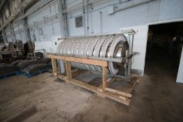 12-Tier S/S Spiral Conveyor, with Aprox. 8" W Plastic Interlock Belt, Overall Height Aprox. 11 ft.