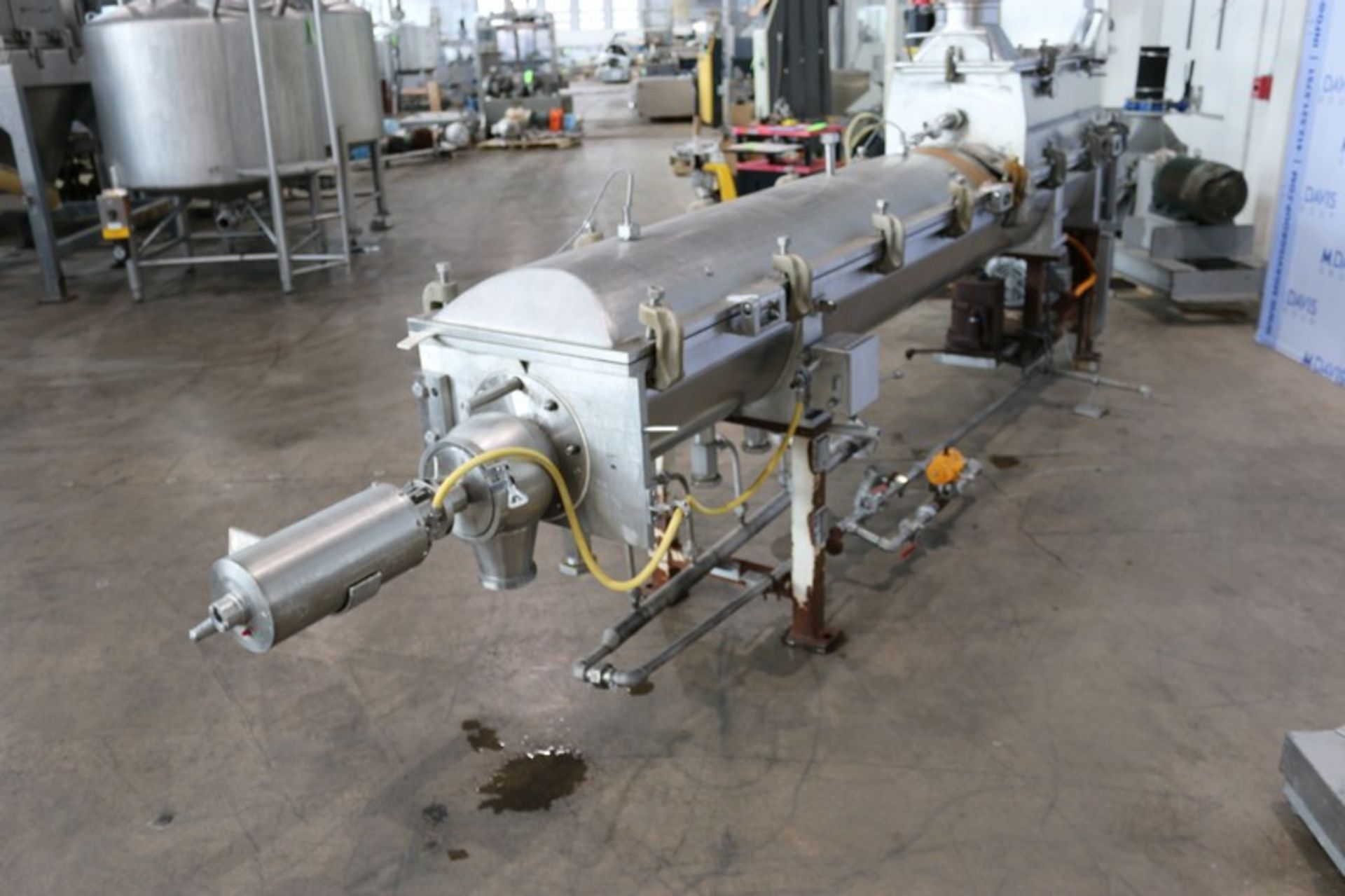 Direct Steam Inject S/S Cheese Auger Cooker, Overall Length: Arox.15' L, with Baldor 10 hp S/S - Image 6 of 13