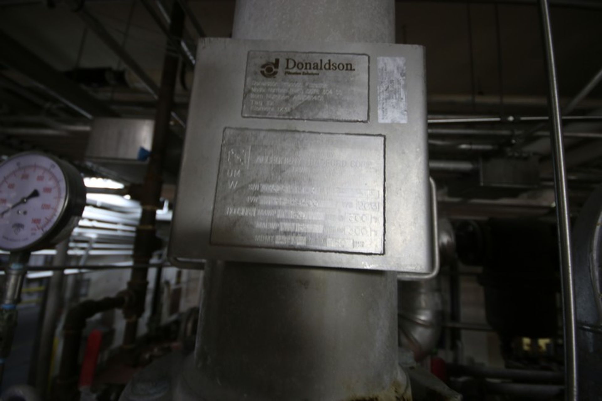 013 Donaldson Steam Filter, S/N 036261-1-1-3, Housing MAWP 150 PSI @ 300 F, MDMT 20 F @ 150 - Bild 2 aus 5
