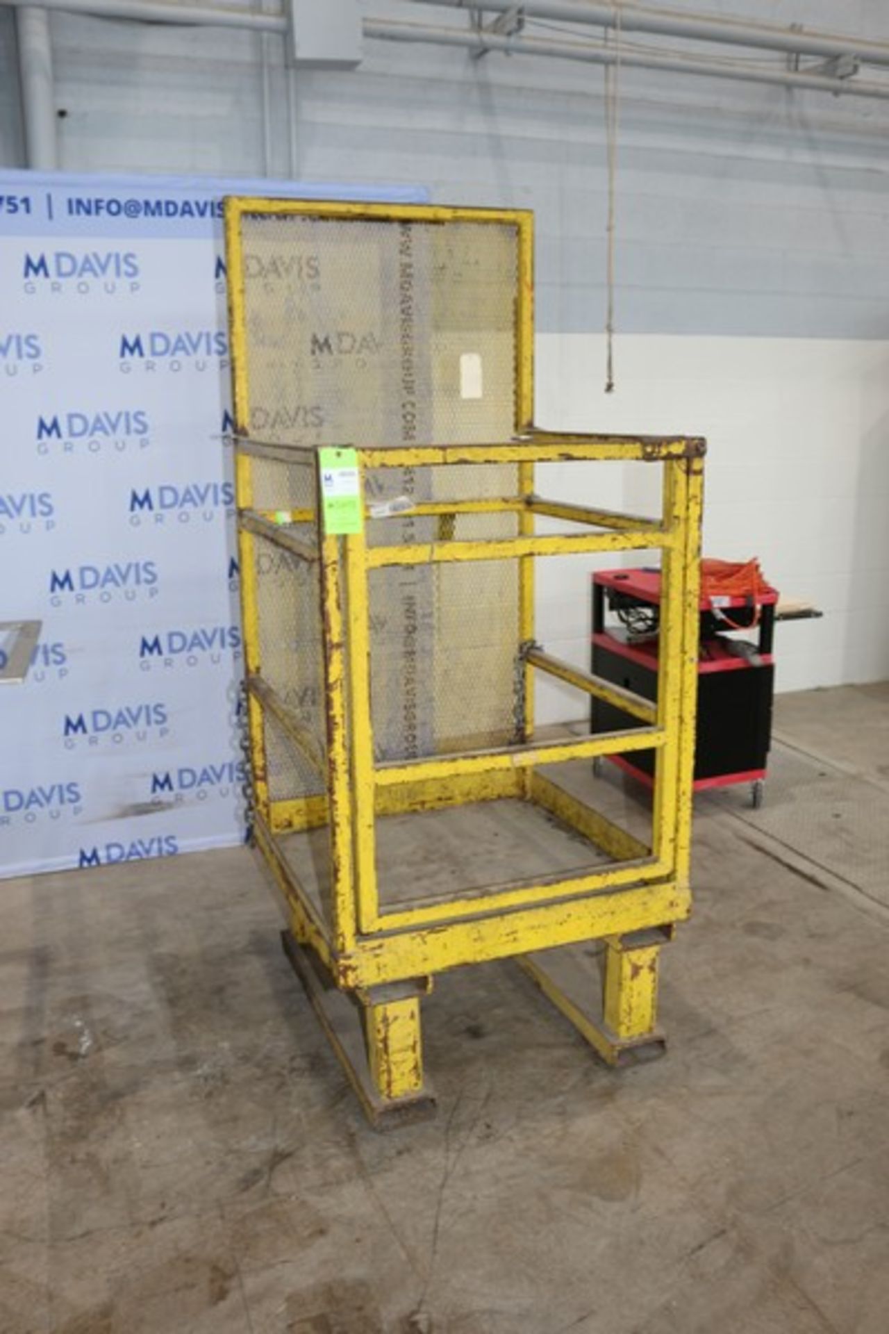 Man Cage Forklift Attachment, Overall Dimensions: Aprox. 37" L x 33-1/2" W x 82" H, with Swing