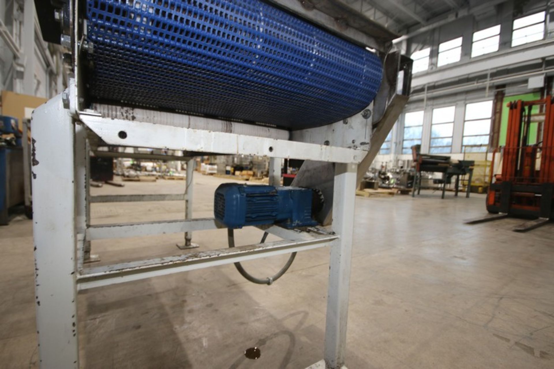 Straight Section of Conveyor, with Aprox. 24" W Blue Interlock Belt, Overall Length of Conveyor: - Image 6 of 7