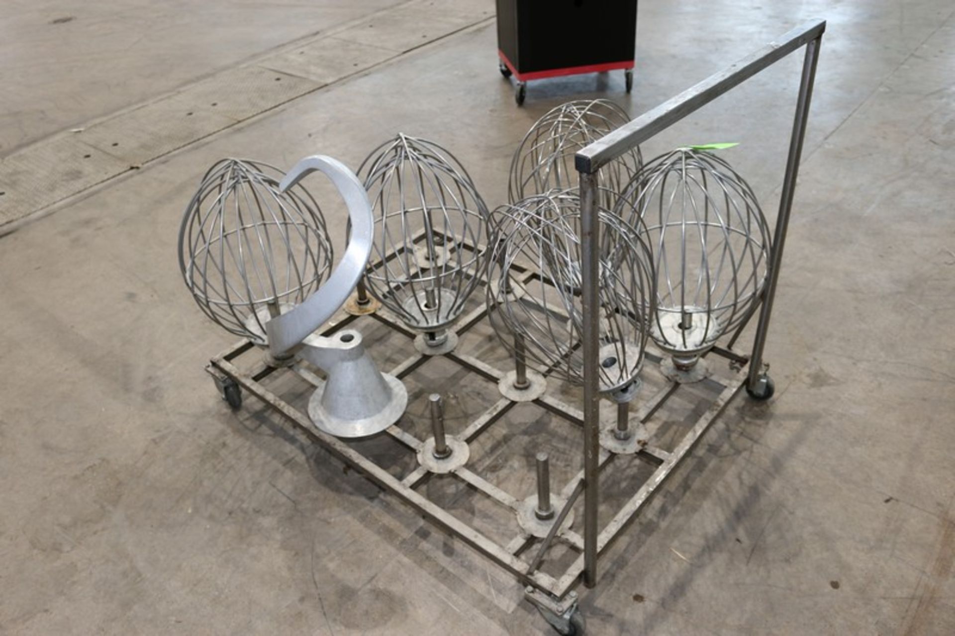 (5) Whisk Attachments for Mixer, with (1) Dough Hook Attachment, Mounted on S/S Portable Cart (INV# - Image 3 of 4