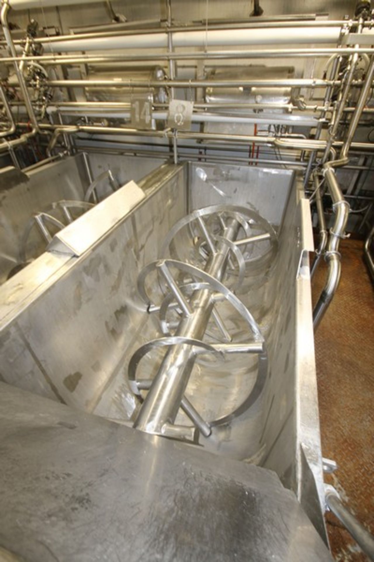 14,000 lb. S/S Ribbon Blender, S/N 70-196, L.H.,with 75 hp Motor, 460 Volts, 3 Phase, Internal - Image 2 of 15