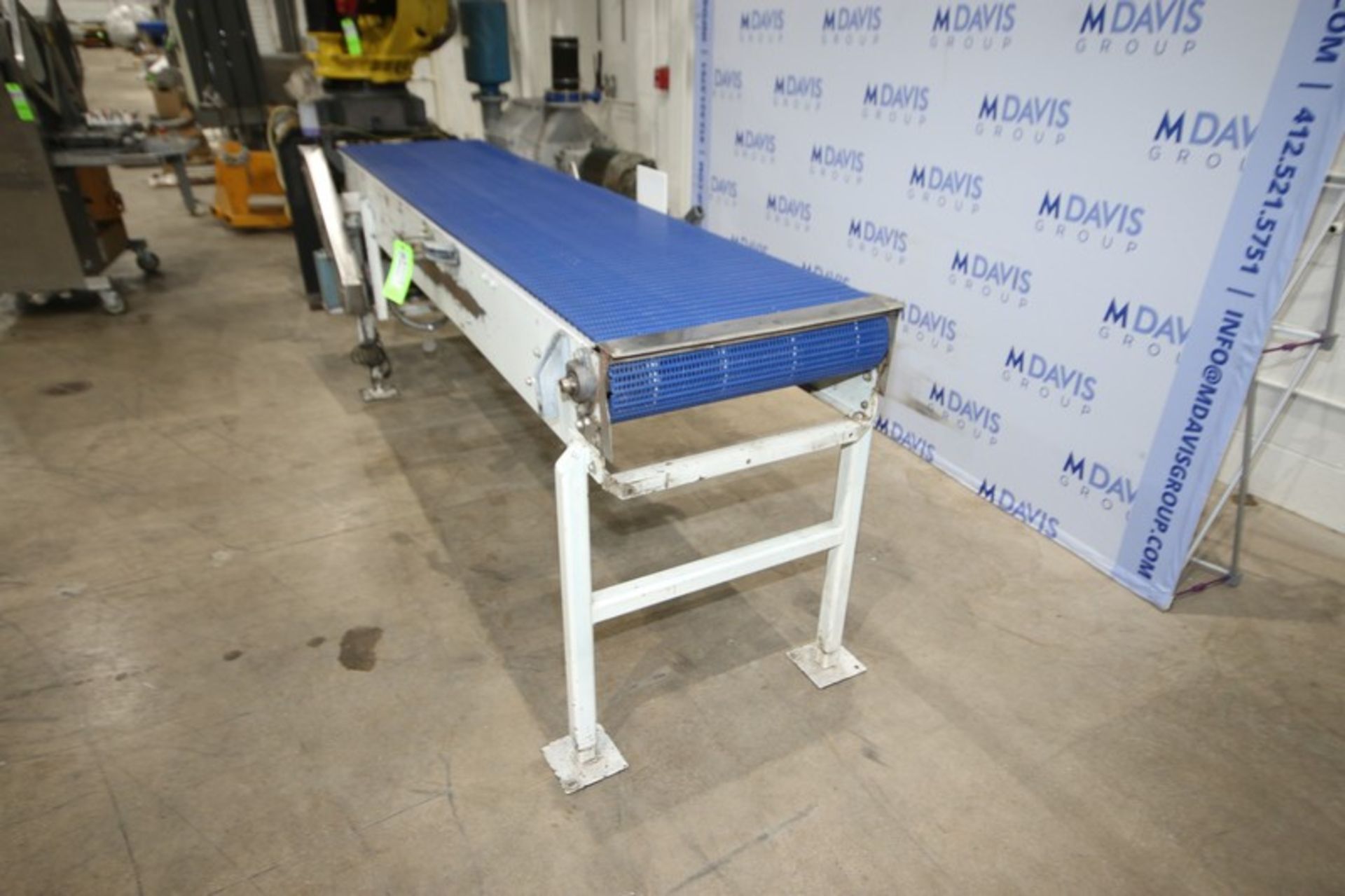 Straight Section of Conveyor, with Aprox. 24" W Blue Interlock Belt, Overall Length of Belt: - Bild 3 aus 9