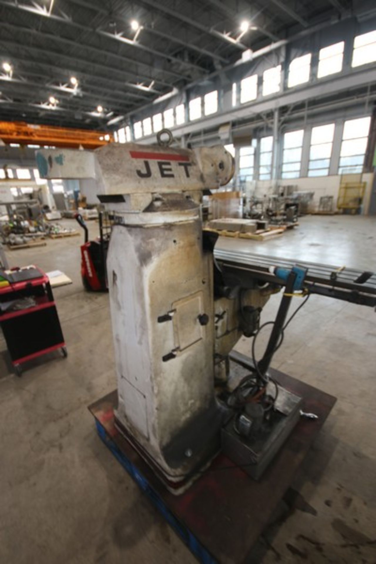 JET Turret Milling Machine, M/N JTM-4VS, S/N 8011144, with Aprox. 49" L x 9" W Material Table (NOTE: - Image 5 of 6