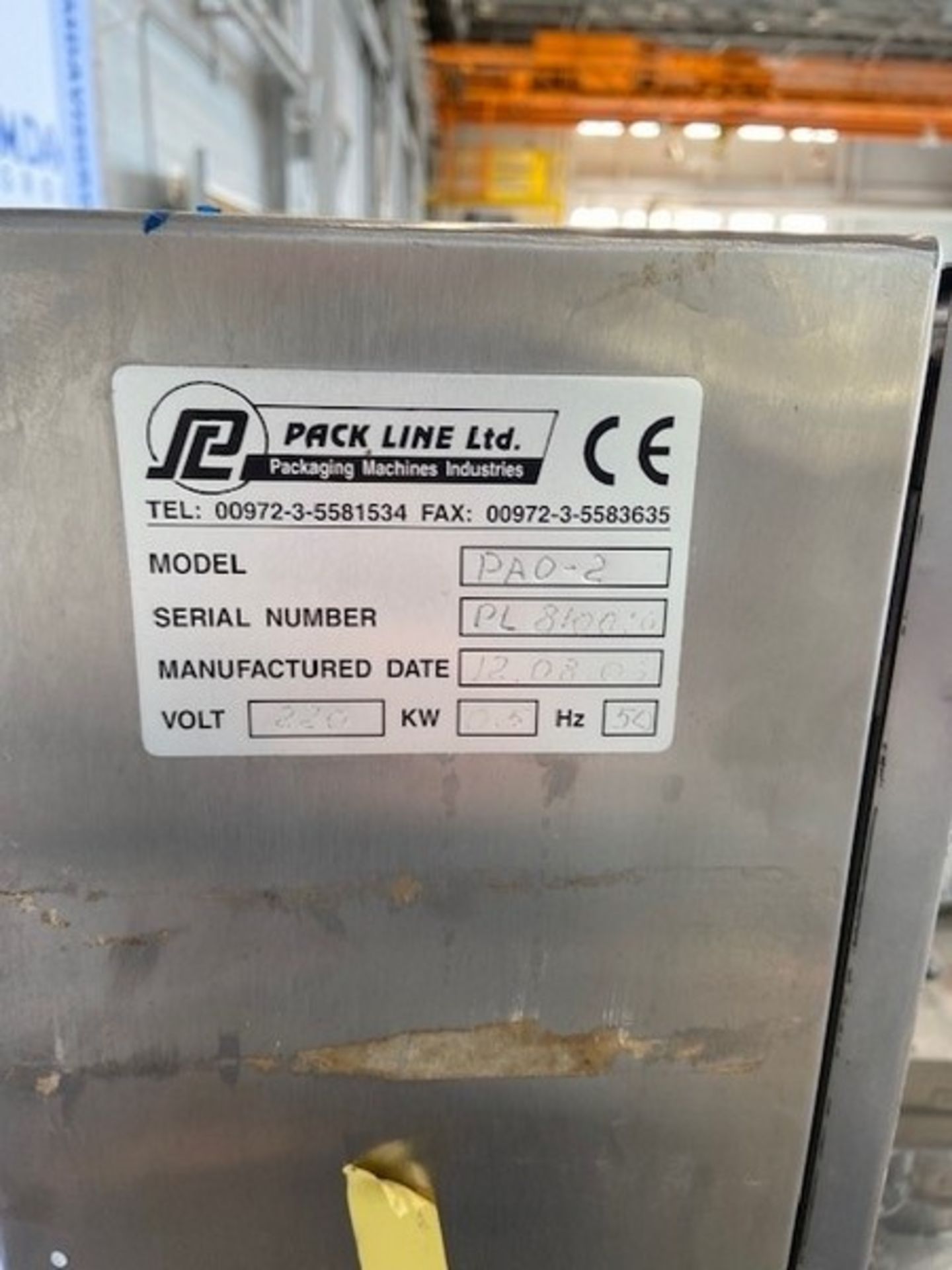 Pak Line Dual Station Tamper Evident Station, M/N PAO-2, S/N SL810016, 220 Volts, Mounted on S/S - Image 5 of 5
