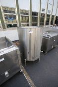 S/S Single Wall Vertical Tank, Internal Tank Dims.: Aprox. 3 ft. 5” Tall x 36” Dia., Mounted on S/