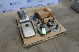 Pallet of S/S Meat Processor Parts,with S/S Infeed Chute, S/S Blades, Screws, & Other Present