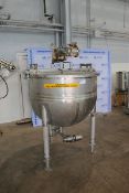 Lee 300 Gal. S/S Kettle,M/N 300A55, S/N A2752A2, Internal Jacket 100 PSI @ 350 F, 150 PSI, with 2 hp