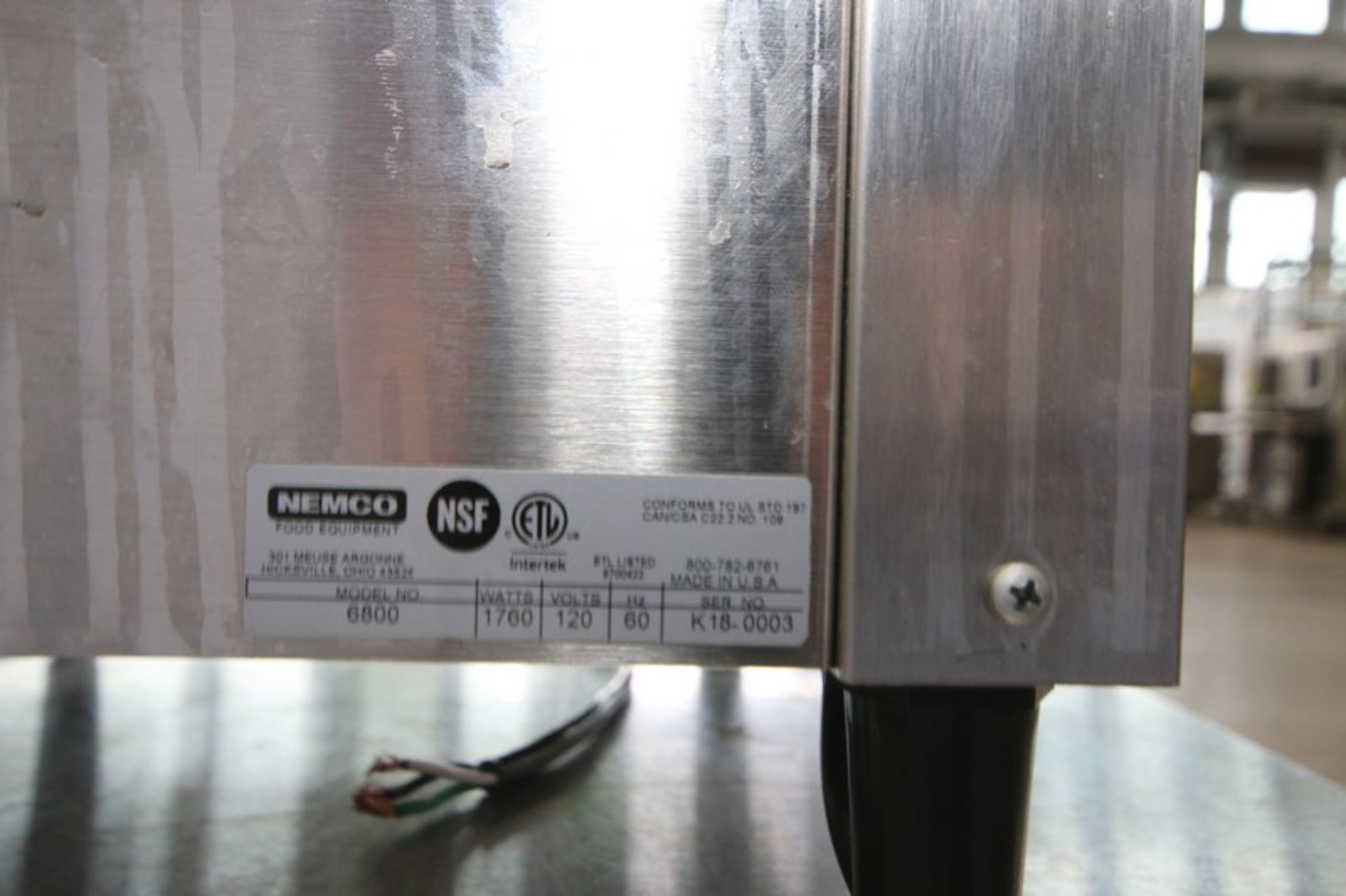 Nemco Flo-Thru Toaster,M/N 6800, S/N K18-0003, with Power Cord (INV#83111)(Located @ the MDG Auction - Image 3 of 3