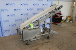 Raque S/S Incline Conveyor, Aprox. 80" L x 14" W Rubber Belt, with Rubber Grip, with Baldor 1 hp