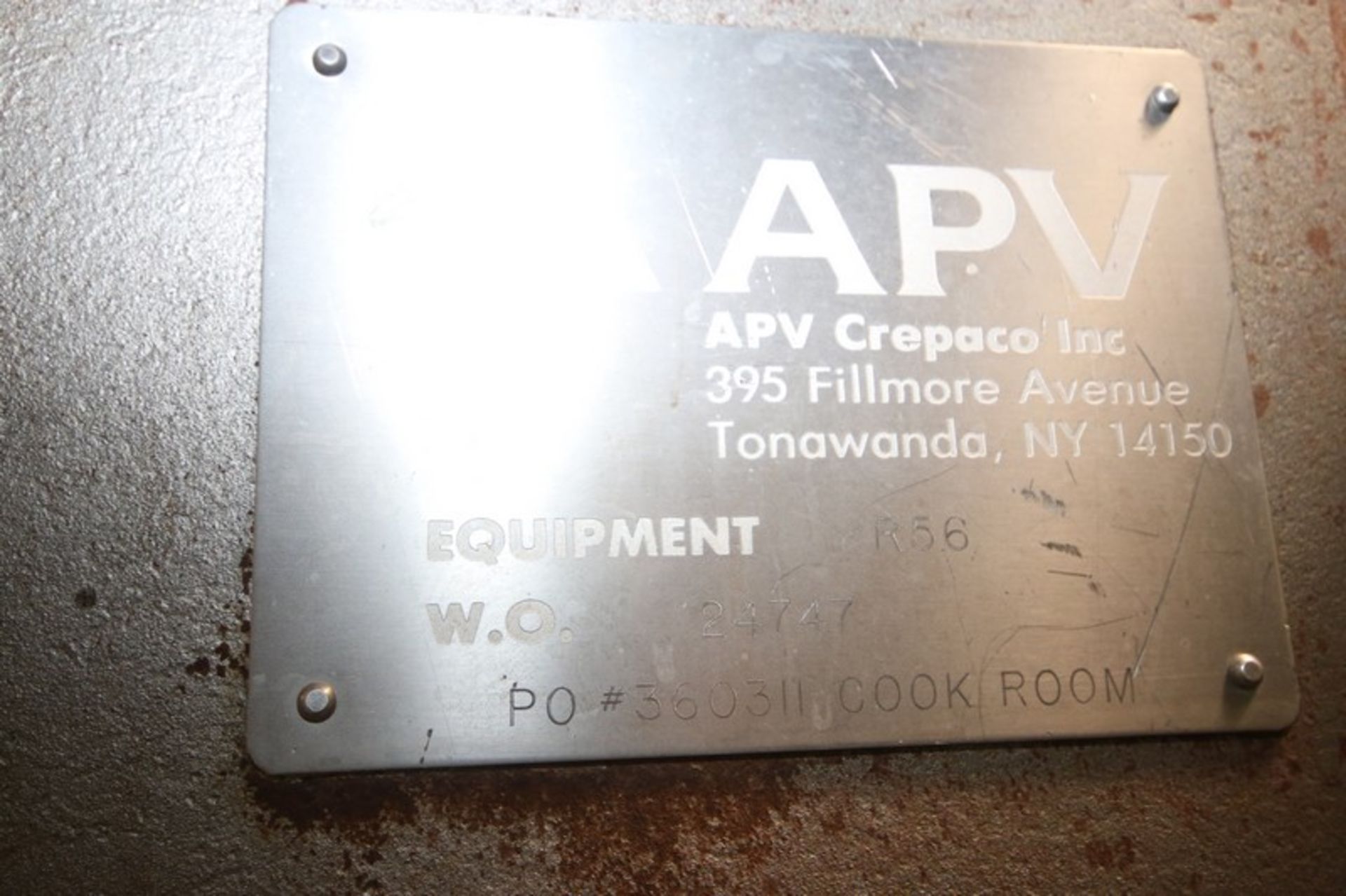 APV Crepaco Inc. Plate Heat Exchanger,M/N R56, S/N 24747, with Aprox. (50) Plate (NOTE: Does Not - Bild 3 aus 3