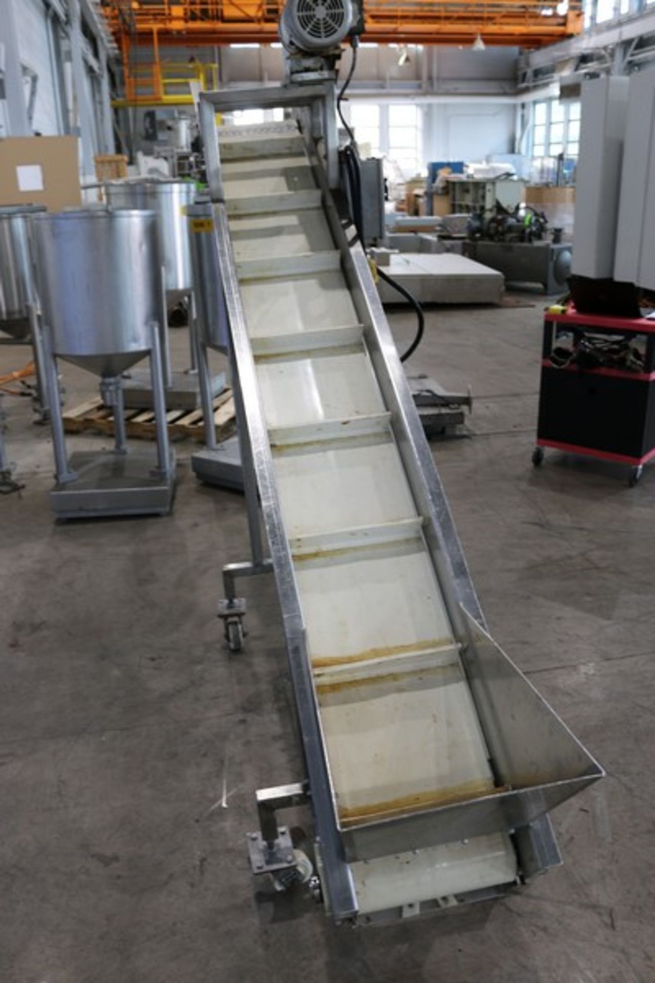 CMI S/S Incline Conveyor,M/N 1C-5, S/N 0208, Height of Belt to Ground: Aprox. 70" H, Spacing of - Image 4 of 9