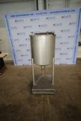50 Gal. S/S Single Wall Tank, Internal Dims.: Aprox. 24" Tall x 24" Dia., with S/S Cone Bottom,
