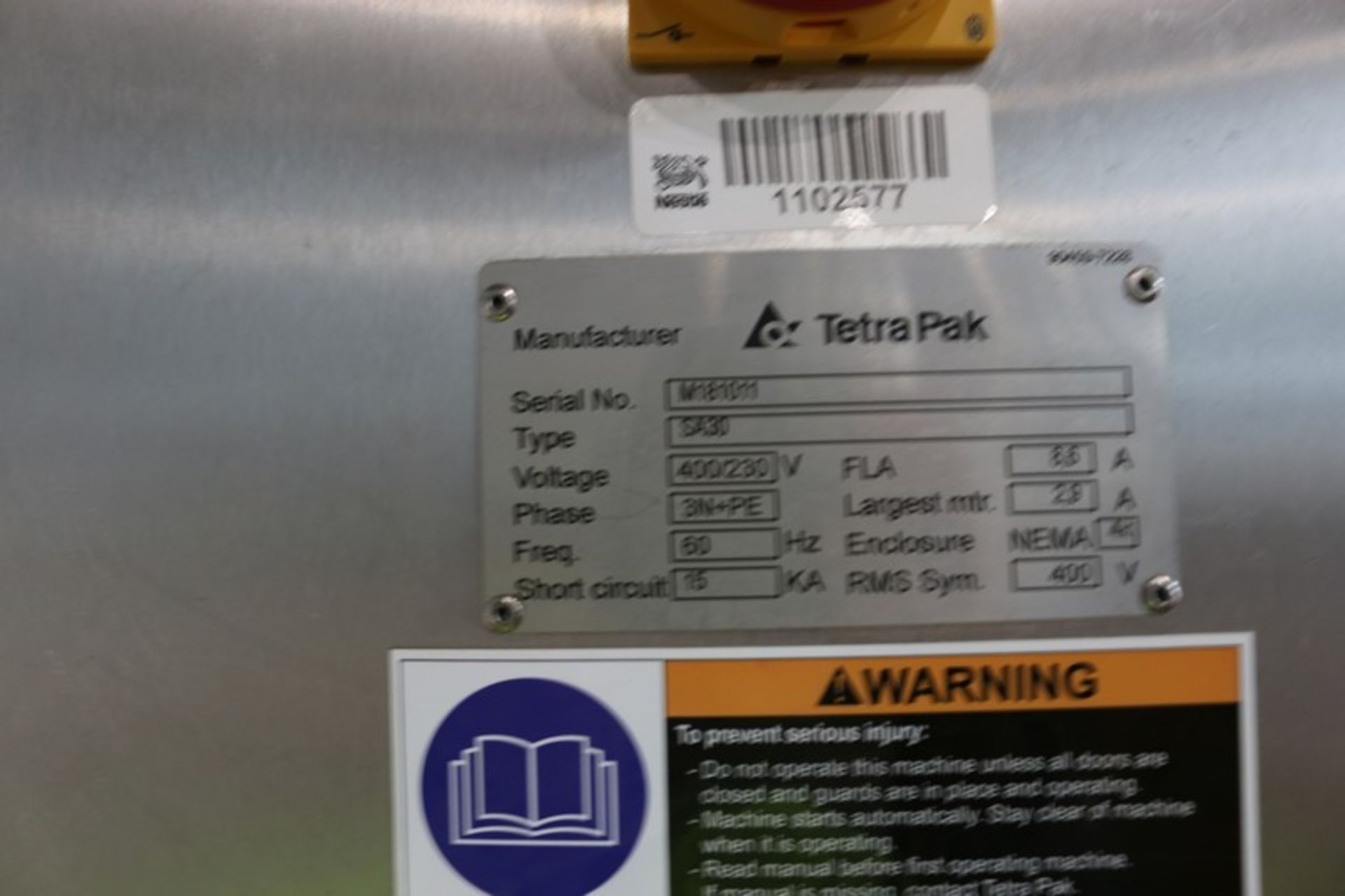 2011 Tetra Pak Straw Applicator,  Machine Type:  STRAW APPLICATOR 30, Machine No.:  75728/00319, - Image 6 of 10