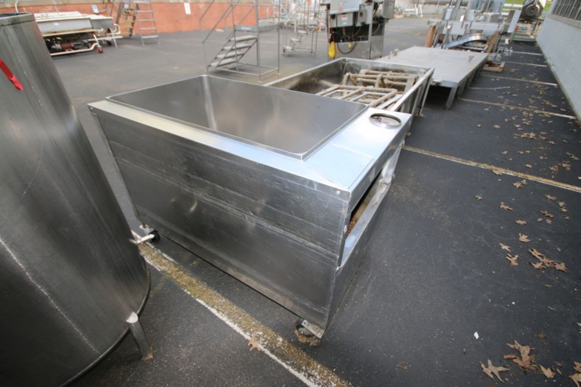 Square S/S Tank, Internal Dims. Aprox. 3 ft. 9” L x 24” W x 25” Deep, Mounted on Portable Wheels ( - Image 3 of 4