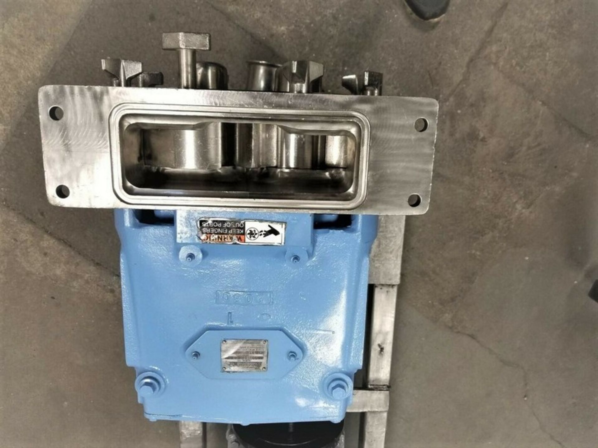 Waukesha SPX Model 134 Stainless Steel Sanitary Positive Displacement Pump, Serial # 300918 02 - Image 8 of 9