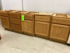 5 total New Oak Base Cabinets - 4 units have cabinet and drawer, one unit has all drawers (