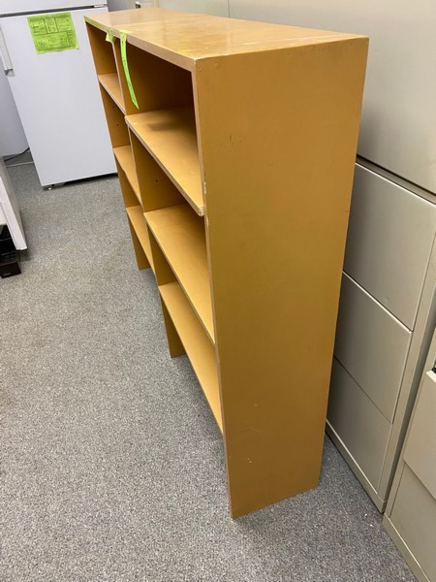 2 matching, painted wooden shelves. 29.5"Wx11.5"Dx48"H (Elevator Handling Fee $20) (Located New - Image 4 of 9