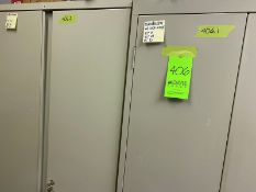 2 Office Metal Storage cabinets with Supplies: One(1) Sandusky with keys 30"Wx15"Dx72"H and One (