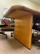 Solid Wood Conference Table. Solid oak edges and oak top. Extremely sturdy piece of furniture. See
