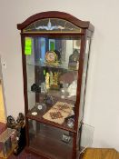 1 glass showcase without contents. 31"W x 14"D x 76"H (Elevator Handling Fee $20) (Located New