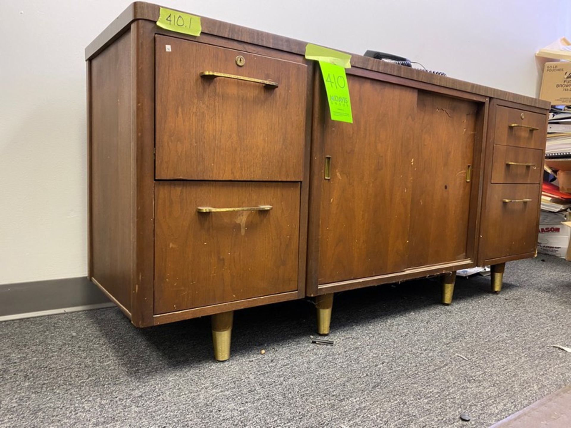 2 Wood Credenzas: one(1) 63"Wx18"Dx29"H and one(1) 59"Wx21"Dx30"H (Elevator Handling Fee $20) ( - Image 9 of 10