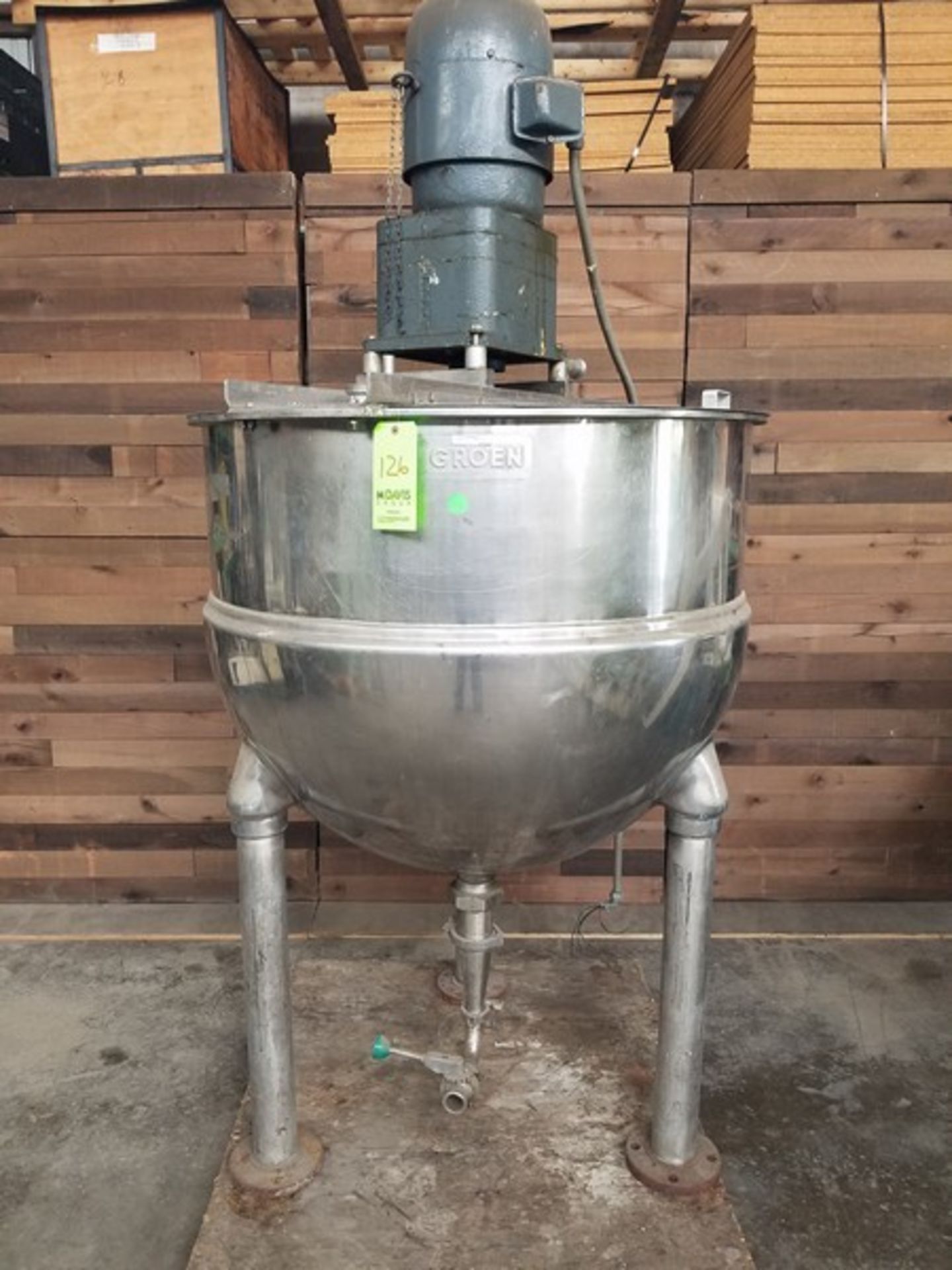 Groen Aprox. 200 Gal. Stainless Steel Jacket Tank, size: 30" wide x 24" deep, stainless steel frame