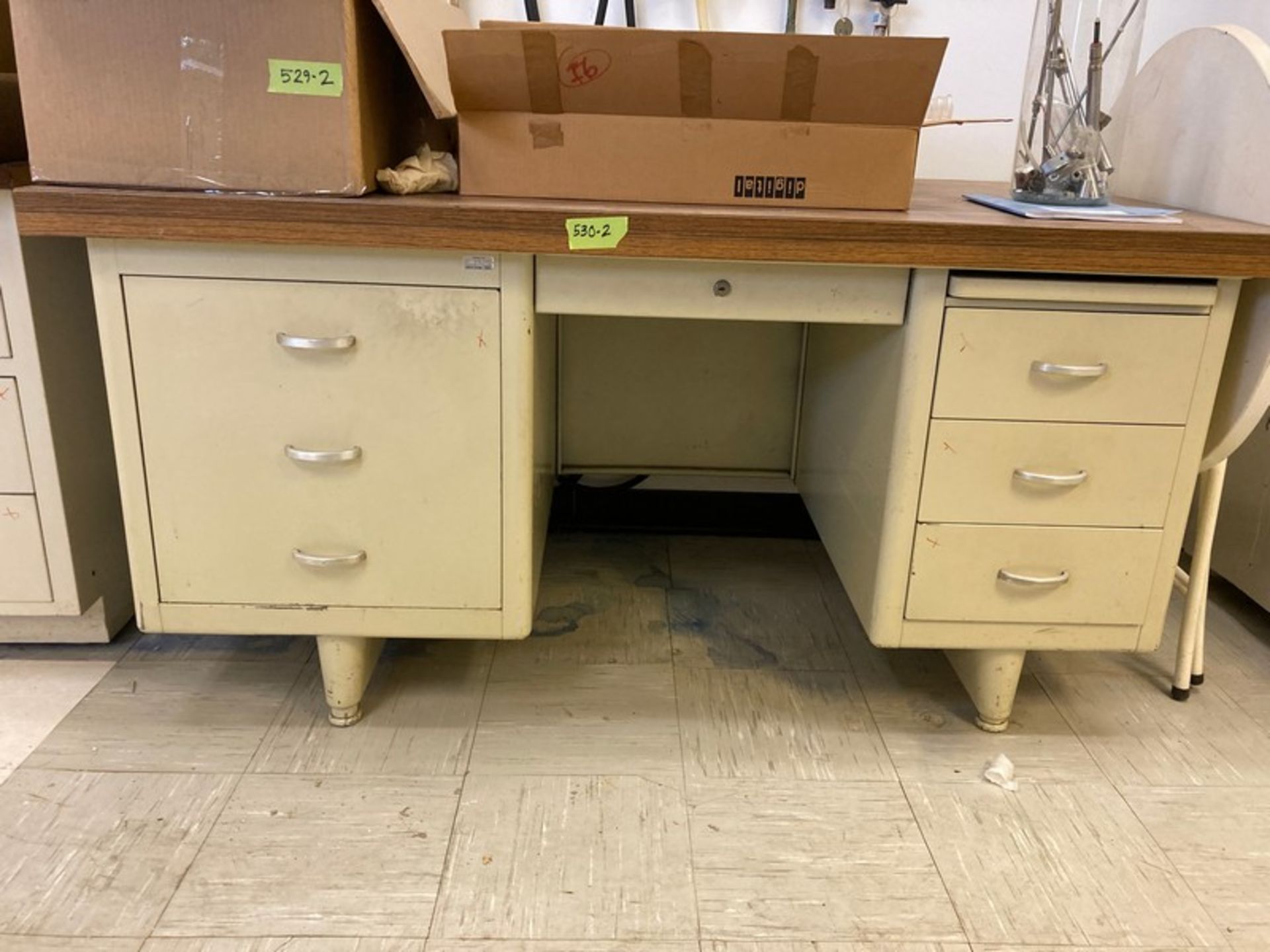 Lab Desks and Cabinets & Folding Table - cabinet with formica top 50"WX24"D / desk 52"Lx32"W with - Image 2 of 3