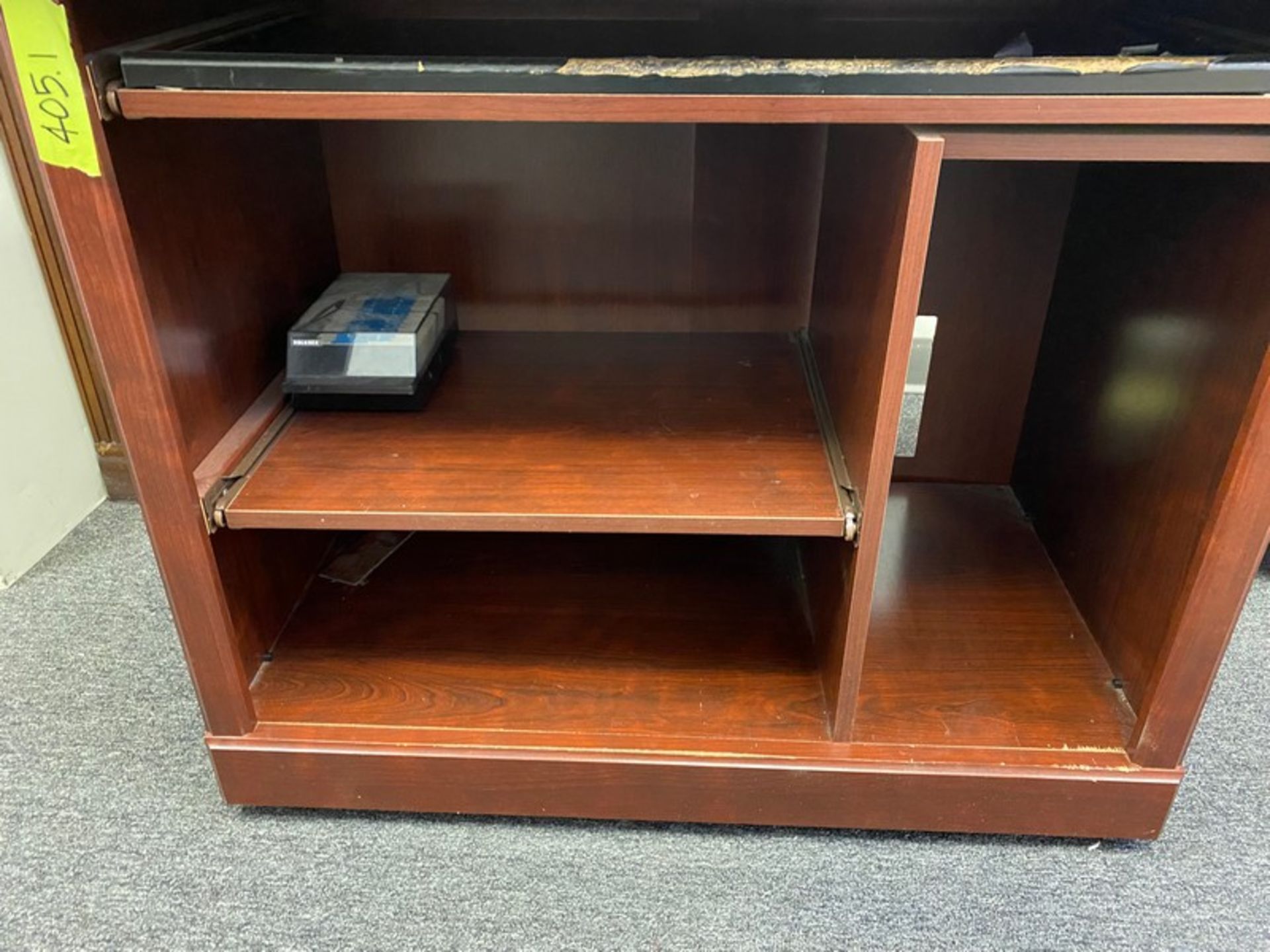 2 Wood Finish computer / printer stands on wheels 35"Wx20"Dx30"H (Elevator Handling Fee $20) ( - Image 7 of 12