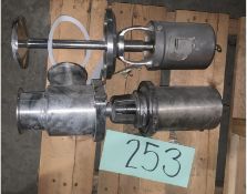 One Lot 2 Stainless Steel air operated Valves (LOCATED IN IOWA, Free RIGGING and Loading INCLUDE