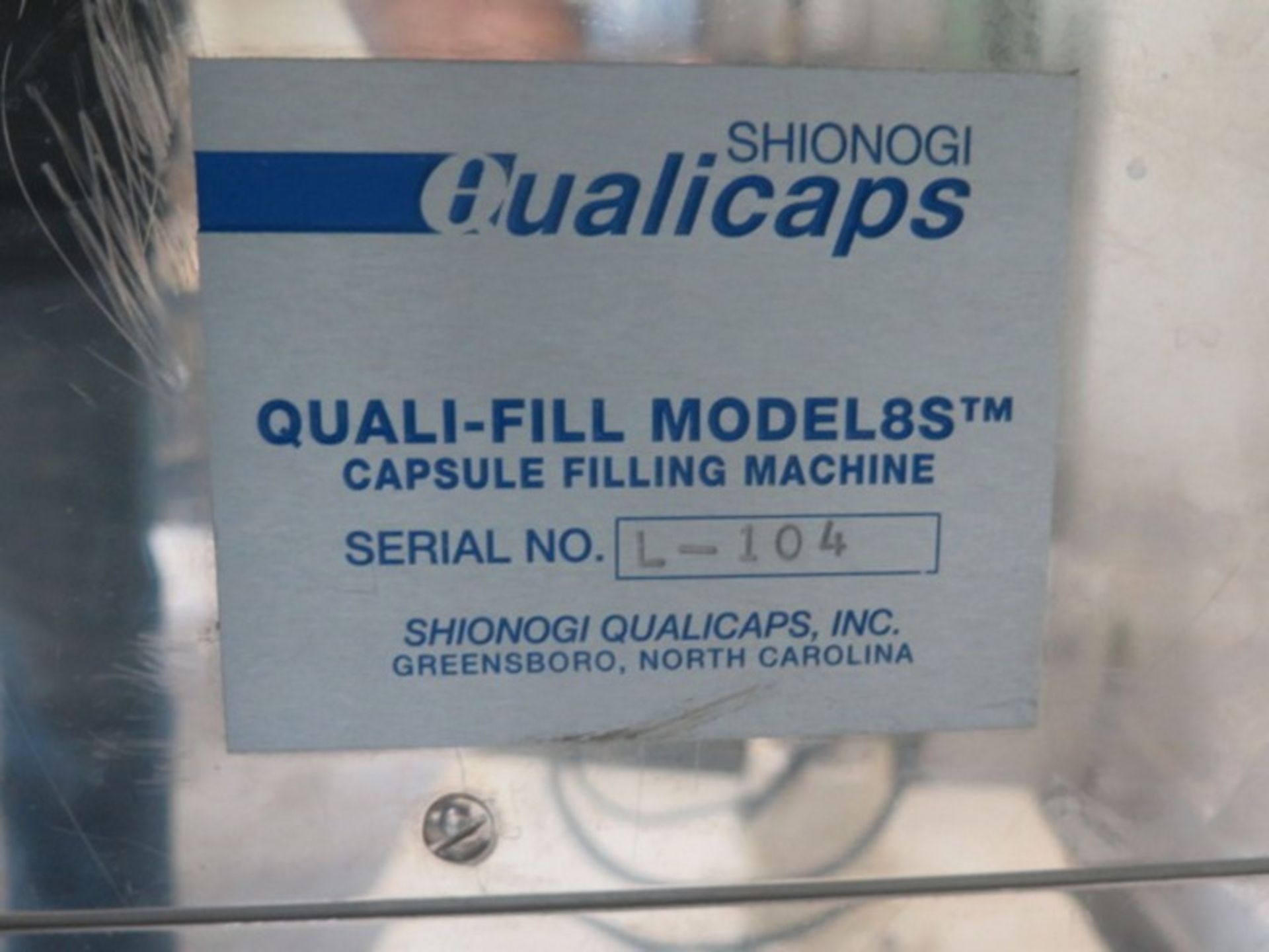 Shionogi Qualicaps Capsule Filler. Model: 8S, Serial: L-104, Semi-Automatic Capsule Filler. Comes - Image 9 of 9