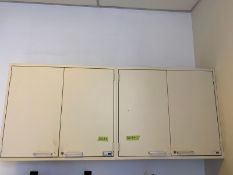 5 (five) wall lab cabinets: 1 (one) w/ glass doors 35"Wx17"Dx48"H / 1 cabinet sized 48"Wx13"Dx31"H /