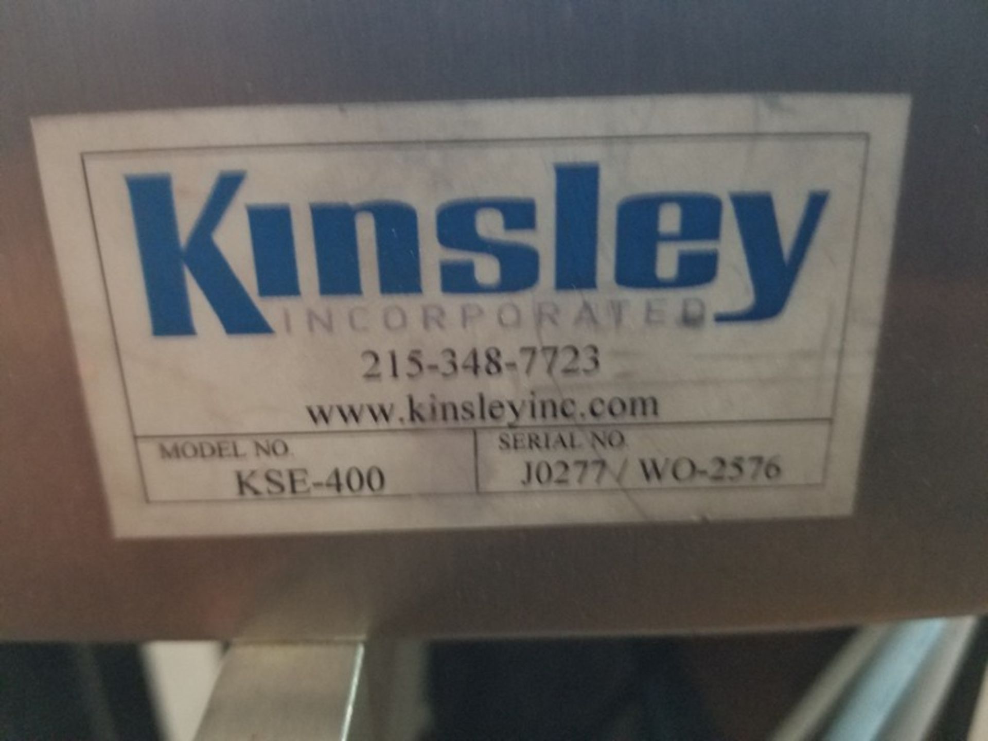 Kinsley KSE-400 Bottle Turner, S/N JO277/WO-2576, Volt 120 (Loading Fee $100)(Located Fort Worth, - Image 9 of 9