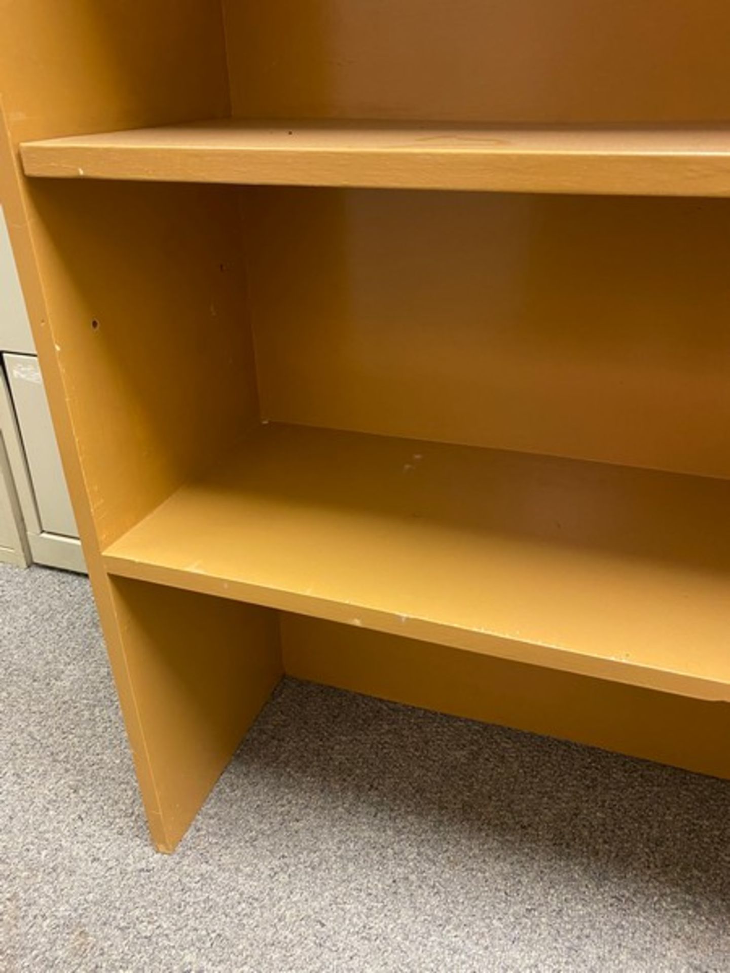 2 matching, painted wooden shelves. 29.5"Wx11.5"Dx48"H (Elevator Handling Fee $20) (Located New - Image 8 of 9
