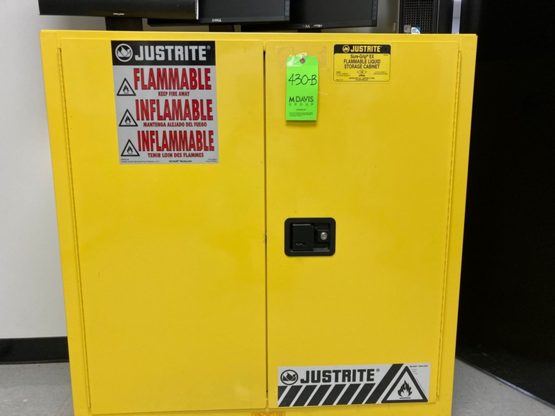 30-gallon Flammable Liquid Storage Cabinet - JustRight Sure Grip EX, 43"Wx18"Dx44.5"H - chemicals