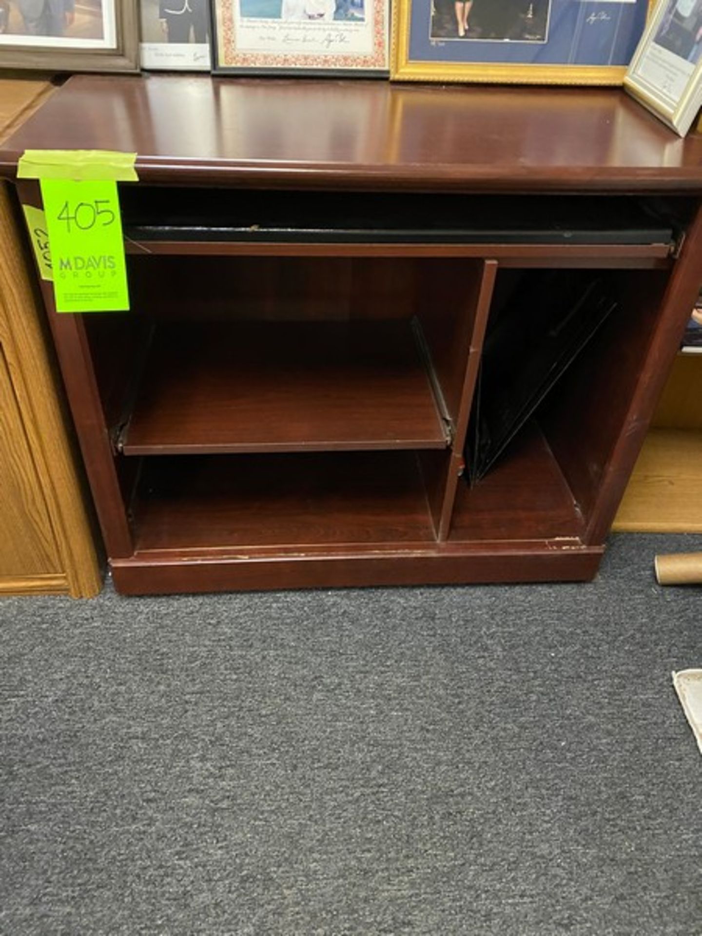 2 Wood Finish computer / printer stands on wheels 35"Wx20"Dx30"H (Elevator Handling Fee $20) ( - Image 5 of 12