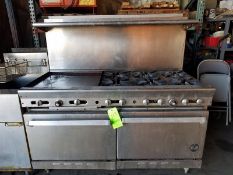 US Range Double Gas Oven with 6-Burners and Flat Top Grill (Loading Fee $100) (Located Fort Worth,