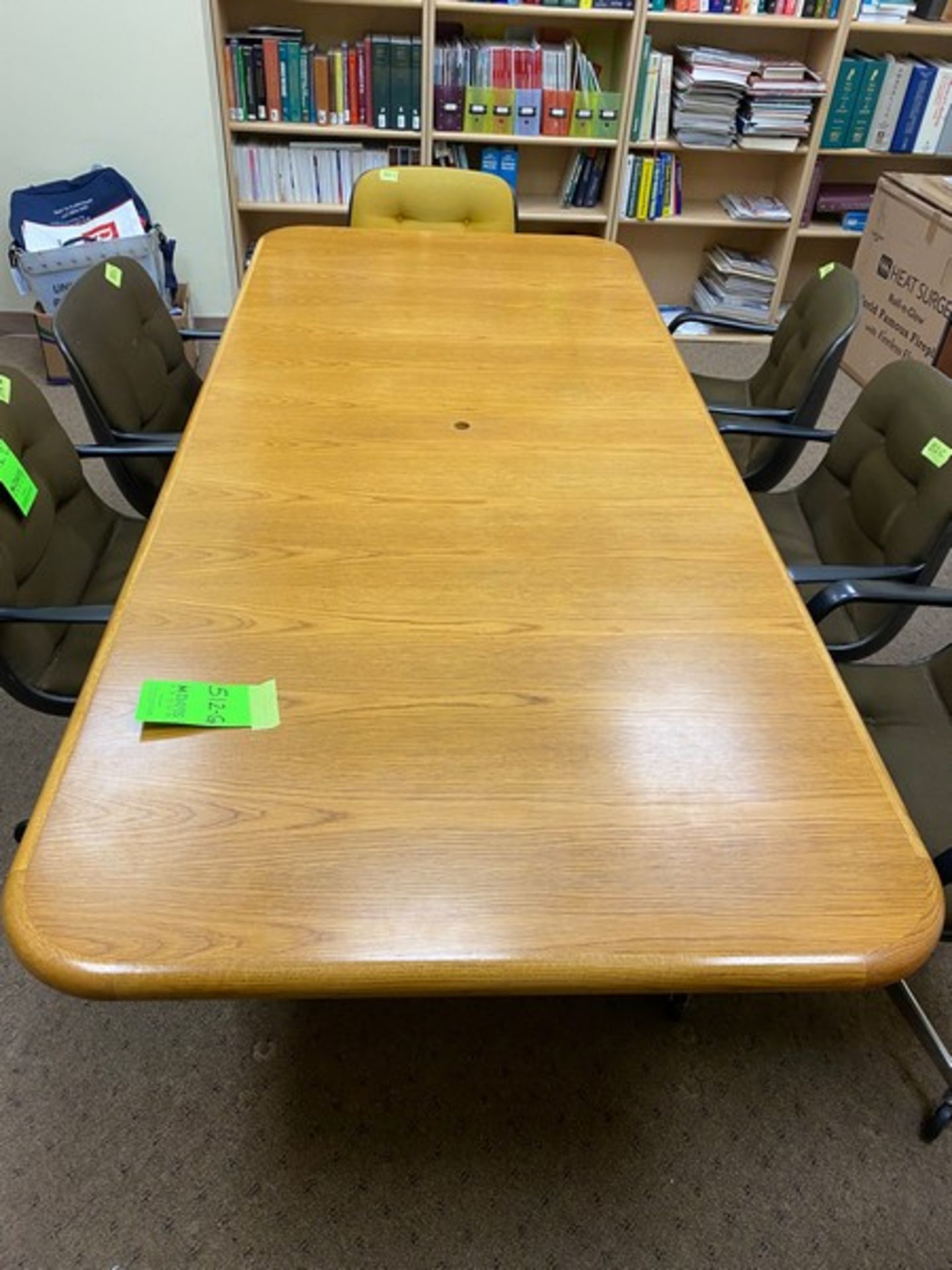 Solid Wood Conference Table. Solid oak edges and oak top. Extremely sturdy piece of furniture. See - Image 6 of 14