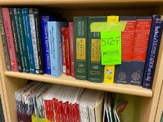 All books in room: Books from 10 large bookshelves and stacks of books in room on floor, bins,