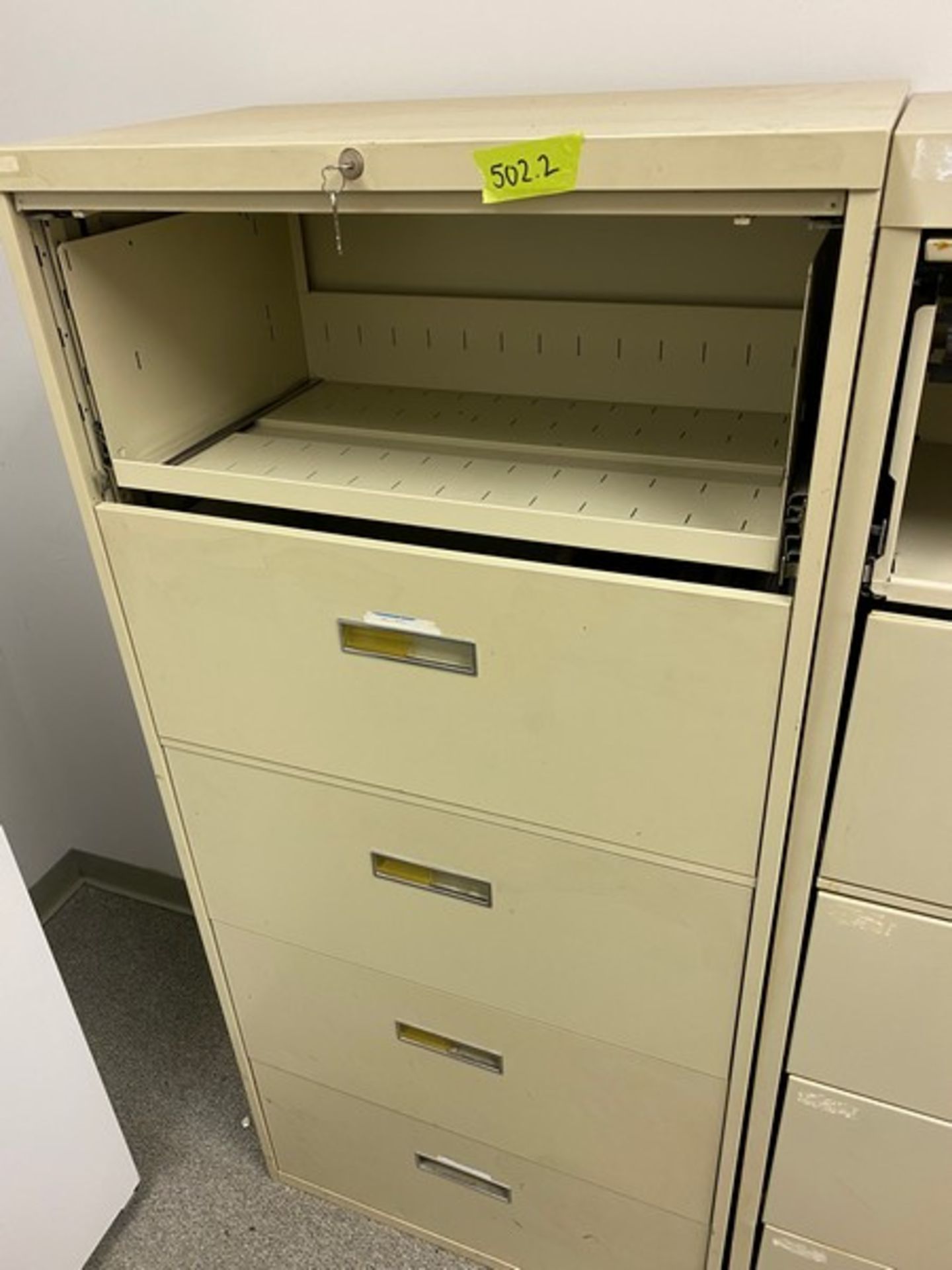 2 Lateral 5-Drawer Filing cabinets with keys. 30"Wx18"Dx64"H and 42"Wx18"Dx62"H (Elevator Handling - Image 2 of 5